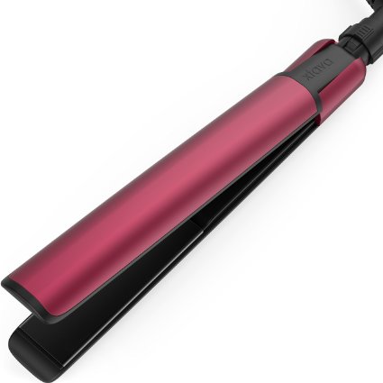 xtava Jet Set Travel Flat Iron (Garnet) - Portable, Lightweight Straightener Perfect for Carry-On Luggage - Superior Heat Protection On-the-Go - Dual-Voltage Compatibility