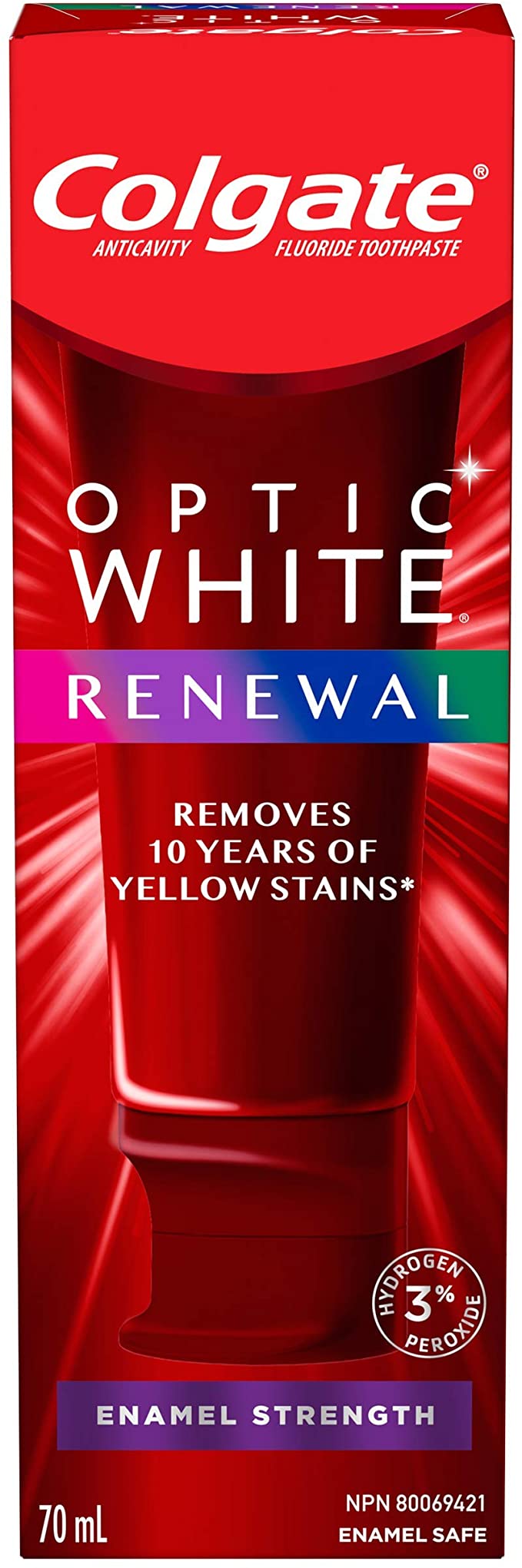 Colgate Optic White Renewal Enamel Strength Teeth Whitening Toothpaste - 70 mL