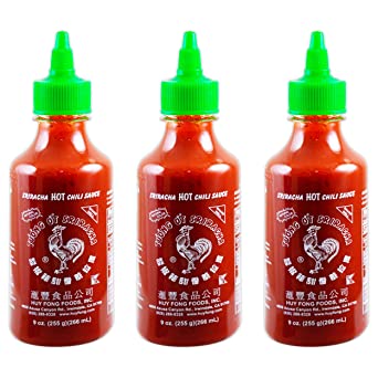 Huy Fong, Sriracha Hot Chili Sauce, 9 Ounce Bottle (3 Bottles)