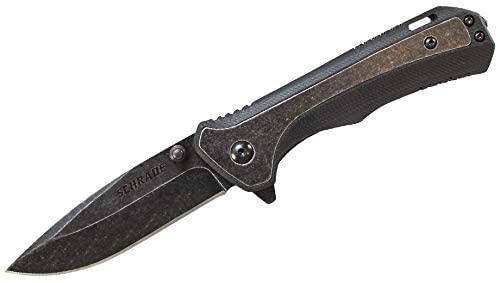 Schrade SCH501 7.8in High Carbon S.S. Folding Knife with 3.2in Drop Point Blade and G-10 with Aluminum Handle for Outdoor Survival, Camping and EDC