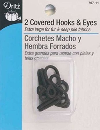 Covered Hooks & Eyes 2/Pkg-Brown