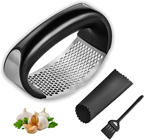 PP LIPRE Garlic Press Rocker Stainless Steel,Easy Squeeze, Rust Proof, Dishwasher Safe, Easy Clean