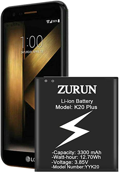 LG K20 Plus Battery, ZURUN 3300mAh Li-ion Battery BL-46G1F Replacement for LG LV5/K20 Plus (MetroPCS MP260, T-Mobile TP260, Verizon Wireless VS501),K20 Plus Spare Battery [2 Year Warranty]