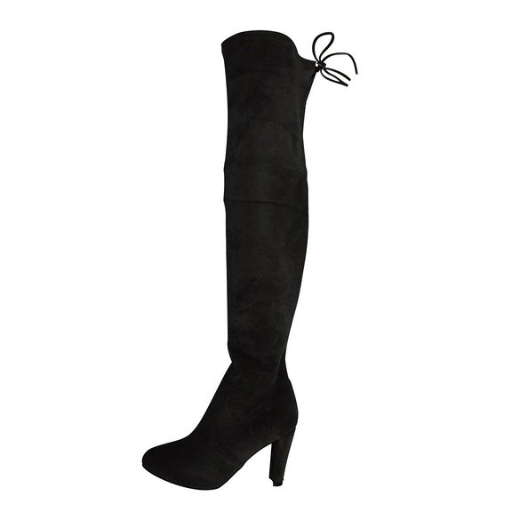 Kaitlyn Pan Women's Microsuede High Heel Over the Knee Thigh High Boots