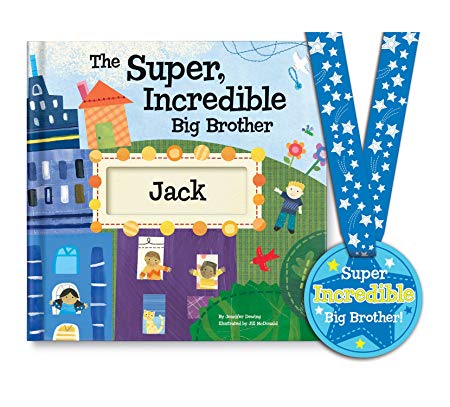The Super, Incredible Big Brother Personalized Custom Name Book with Medal - Sibling Gift, Big Brother Gift | I See Me! Book