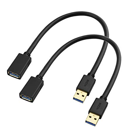 Short USB Extension Cable 1 ft, VCZHS USB 3.0 Male to Female Extension Cable USB 3.0 Extender Cord 2-Pack