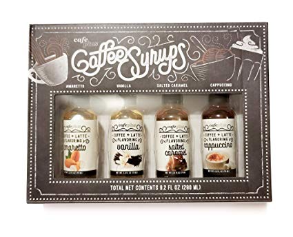 Coffee Syrups - Coffee   Latte Flavoring - Amaretto, Vanilla, Salted Caramel, Cappuccino - 2.3 Ounces Each