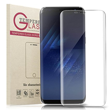 MO Galaxy S8 Plus Tempered Glass Screen Protector , [Case Friendly] [3D Curved ] HD Anti-Bubble Scratch Fingerprint Proof (Transparent Clear)