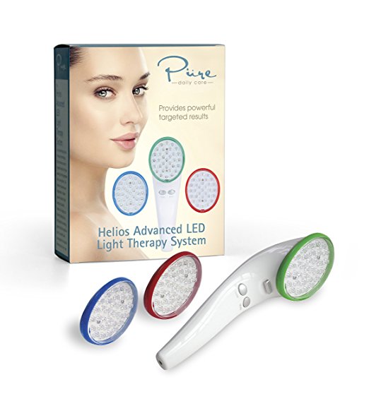 Helios Advanced LED Light Therapy System - Anti-Aging - Complexion Correcting - Blemish Fighting - 3 Treatments in 1