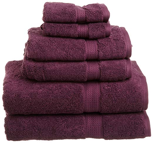 Marrikas Egyptian Cotton Quality 6 Piece SUPER THICK Towel Set PLUM