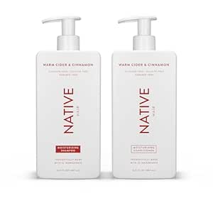 Native Shampoo and Conditioner Contain Naturally Derived Ingredients| All Hair Type Color & Treated, Fine to Dry Damaged, Sulfate & Dye Free - Warm Cider & Cinnamon, 16.5 fl oz each (2 pack)