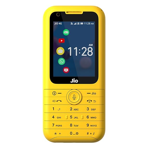 (Refurbished) JioPhone Prima 4G Keypad Phone with Premium Design, YouTube, Whatsapp, JioTV, JioCinema, JioSaavn, JioPay(UPI), Video Calling, LED Torch, Digital Cameras | Yellow | Locked for JioNetwork