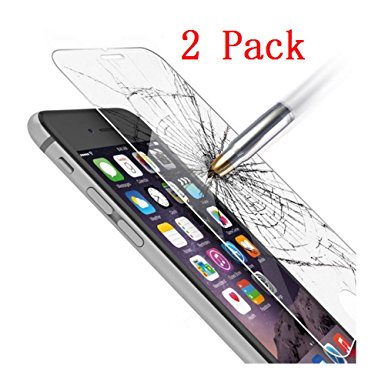 iPhone 6 Plus Screen Protector,iPhone 6S Plus Glass Screen Protector,Linycase 2-Pack [Tempered Glass] HD-Clear 9H Hardness Screen Protector for iPhone 6 Plus/ 6S Plus 5.5 inch