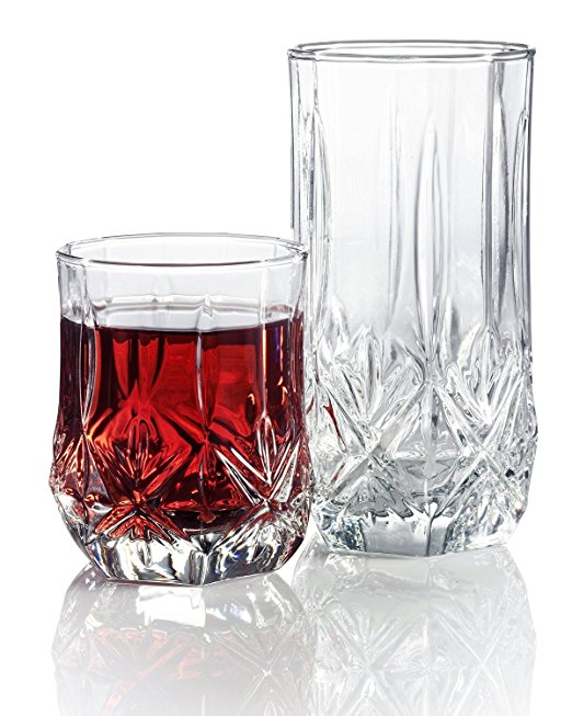 Arc International Luminarc Brighton 8 Piece Set - 4 Cooler Glasses (15.75oz) And 4 Dofs (9oz)