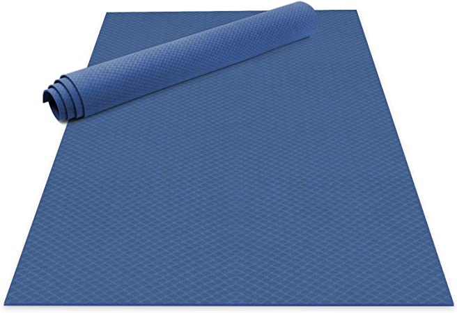 Odoland Large Yoga Mat 72'' x 48'' (6'x4') x 6mm for Pilates Stretching Home Gym Workout, Extra Thick Non Slip Eco Friendly Fitness Exercise Mat with Carry Strap (3 Sizes)