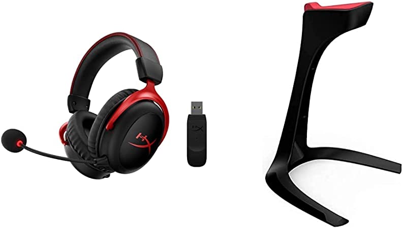 HyperX Cloud II Wireless - Gaming-Headset für PC, PS4, PS5* & Speedlink EXCEDO Gaming Headset Stand - Ständer für Kopfhörer und Headsets, rutschfeste Unterseite und Silikonauflage, schwarz