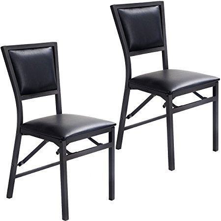 Giantex Set of 2 Metal Folding Chair Dining Chairs Home Restaurant Furniture Portable (18.1" X 15.4" X 33.3")