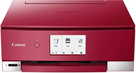 Canon PIXMA TS8320 Inkjet Wireless Color Printer All In One, Copier, Scanner, Red