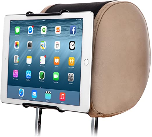 TFY Universal Car Headrest Mount Holder Fits ALL 7 Inch to 10 Inch Tablets - Apple iPad iPad 4 (iPad 2 & 3) iPad Air iPad Mini 2/3/4 - iPad Pro 9.7 - Samsung Galaxy Tab & Note and More