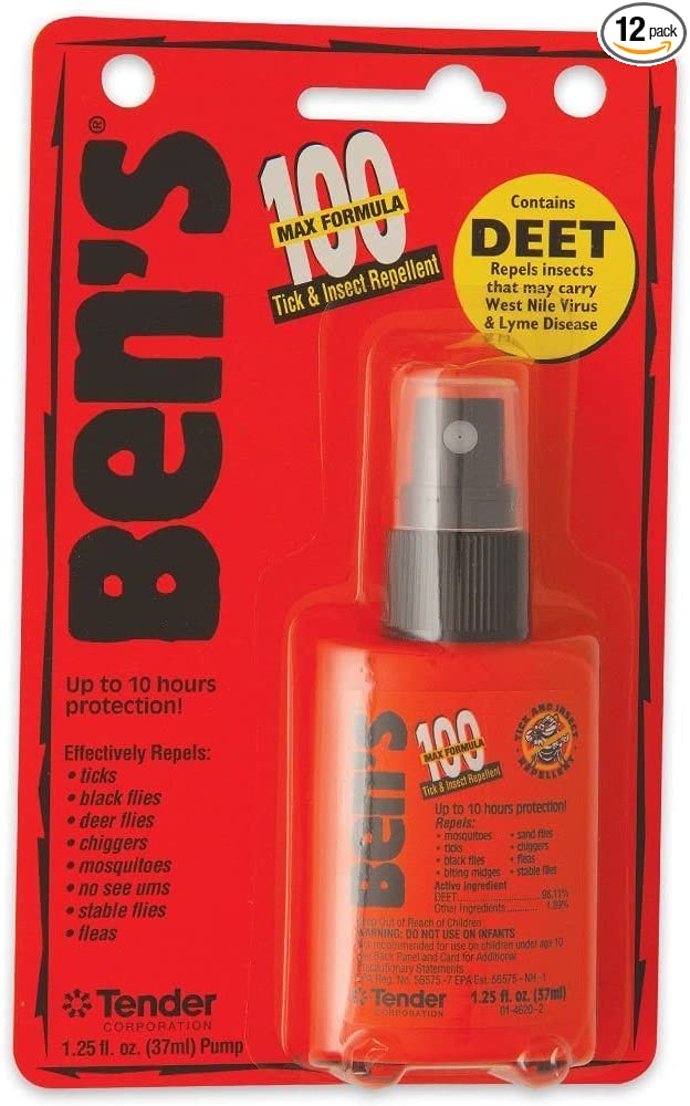 Ben's 100 Deet Max Formula Tick & Insect Repellent - 1.25 oz spray (case of 12)