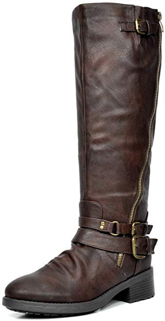 DREAM PAIRS Women's Knee High and up Riding Boots (Wide-Calf)