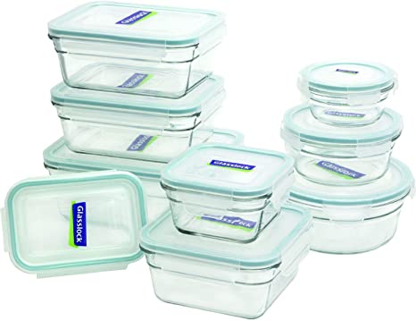 2 X Glasslock 18-piece Assorted Oven Safe Container Set