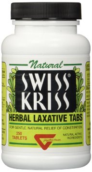Swiss Kriss Herbal Laxative Tablets 250 Count