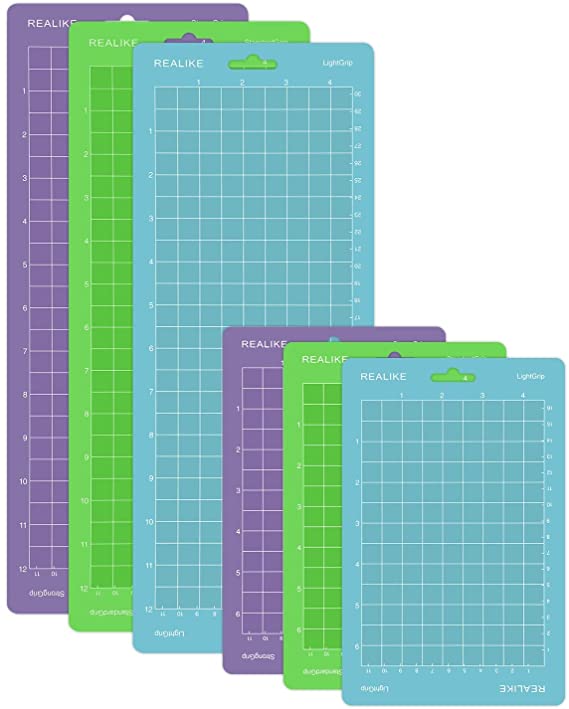 REALIKE Cutting Mat for Cricut Joy 4.5” X12” 4.5”X6.5” ( StandardGrip, LightGrip, StrongGrip 6 Mats ), Variety Adhesive Cutting mats for Cricut Joy Accessories