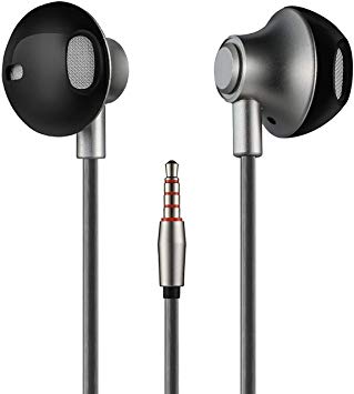 Parmeic in Ear Earbuds Headphones, Wired Earphones Stereo Bass Noise Cancelling Ear Buds Headsets with Microphone Compatible iPhone 6 Plus 6s 5s and All 3.5mm Phone (Black)
