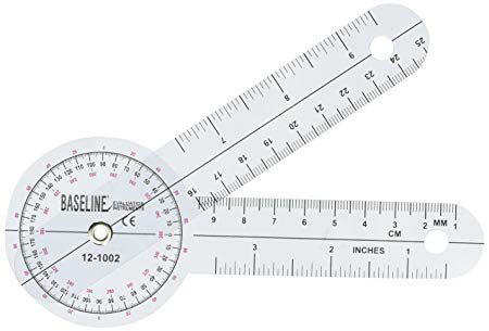 Baseline 360 Degree Clear Plastic Goniometer, 6 inches