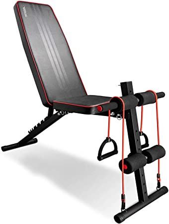 arteesol Weight Bench – Foldable Weight Bench Fitness Bench Training Bench with Weights Multifunction Weight Bench Set for Full Body Training