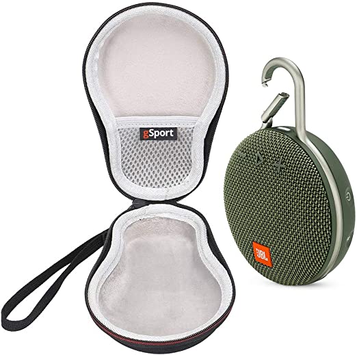 JBL Clip 3 IPX7 Waterproof Portable Bluetooth Speaker Bundle with gSport Deluxe Travel Case (Green)