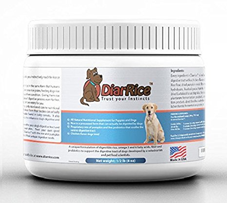 Diarrice for Dogs - 8 oz. All Natural Probiotic for Dogs with Diarrhea with Digestible Rice Fiber to Soothe an Irritated Canine GI Tract - 8 oz. (227 grams)