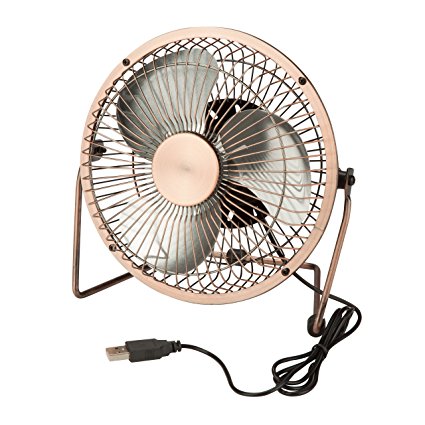 Honey-Can-Do OFC-04475 Compact USB Powered Desk Fan, 6 x 4.5 x 6", Bronze