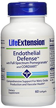 Life Extension Endothelial Defense with Full Spectrum Pomegranate and Cordiart, 60 Count