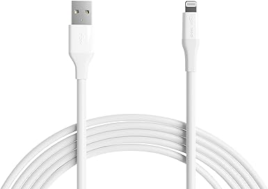 Amazon Basics Lightning to USB-A Cable for iPhone, 10 Feet, White