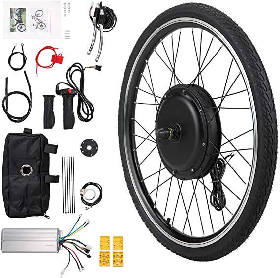 JAXPETY 26" E Bike Front Wheel 36V 500W Electric Bicycle Cycle Ebike Hub Motor Conversion Kit Hub Motor Wheel