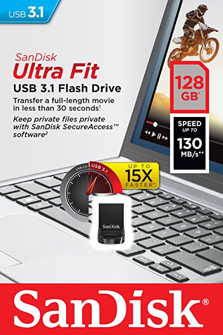 SanDisk 128GB Ultra Fit USB 3.1 Flash Drive - SDCZ430-128G-G46