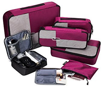 TripDock Various Packing Cubes 6 Set Lightweight Travel Luggage Organizers