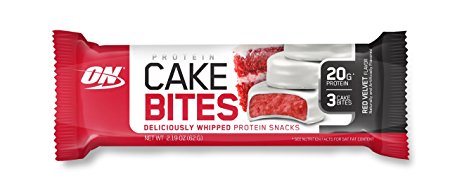 Optimum Nutrition Cake Bites Whipped Protein Snack Bar, Red Velvet, 12 Count