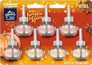 Glade PlugIns Refills Air Freshener, Scented and Essential Oils for Home and Bathroom, Golden Pumpkin & Spice, Limited Edition Scent, 4.69 Fl Oz, 7 Count