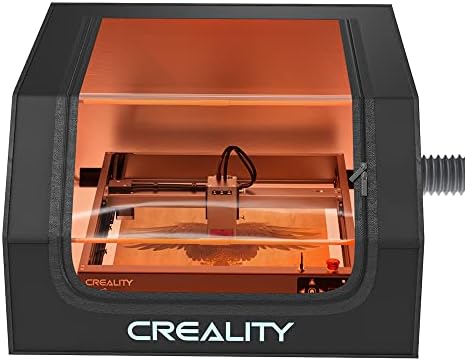 Creality Laser Engraver Enclosure, Fireproof and Dustproof Laser Cutter Protective Cover 27.5x28.3x15.7in with Fan and Pipe, Fits for Most Laser Engraver, Against Smoke, Odor, Noise and Eye Protection