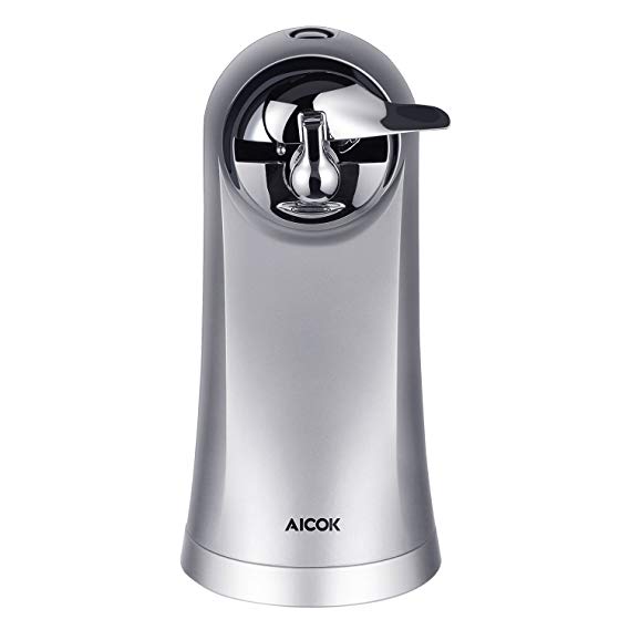 Aicok Electric Can Opener, Smooth Touch Can Opener, Stainless Steel, Can Opener, Knife Sharpener, Bottle Opener 3 in 1, Extra Height