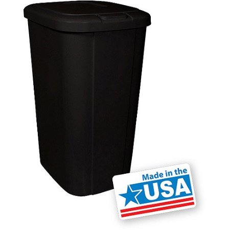 Hefty Touch-Lid 133-Gallon Trash Can Black