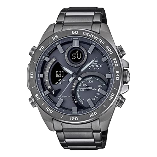 Casio Analog-Digital Gray Dial Men's Watch-ECB-900MDC-1ADR