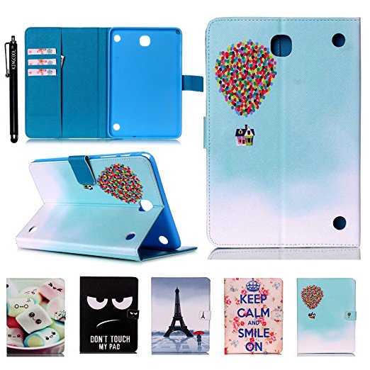 KingCool Galaxy Tab A 8.0 Case Colorful Balloons Printed PU Leather Flip Holder Case Cover with Soft TPU Cover Stand Skin for Samsung Galaxy Tab A 8.0 Inch Tablet SM-T350