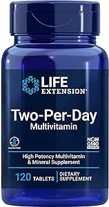 Life Extension, Multivitamin Two per Day, 120 Comprimés, Testé en Laboratoire, Sans Gluten, Sans Soja, Sans OGM