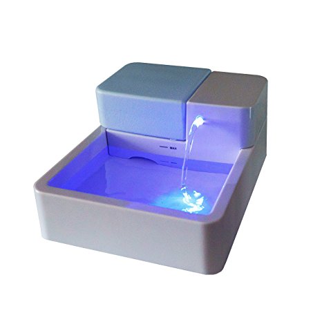 Beacon Pet Fresh Flow Water Fountain with LED Light with 2 Carbon Filters, 2 Foam Filters