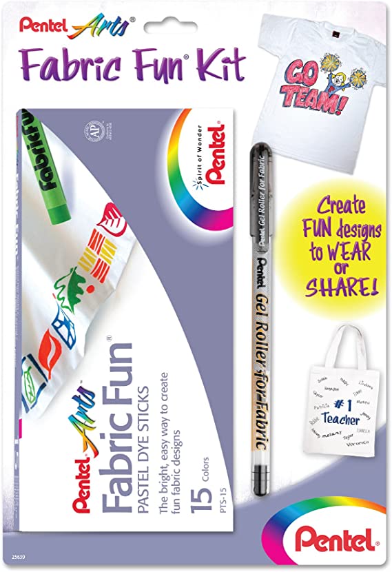 Pentel Arts Fabric Fun Kit, Pastel Dye Sticks (PTS15BNABP)