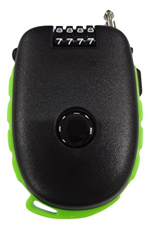 Bosvision Ultra-Secure 4-digit Combination Lock with 3 Feet Retractable Cable for Bike, Ski, Snowboard and Stroller